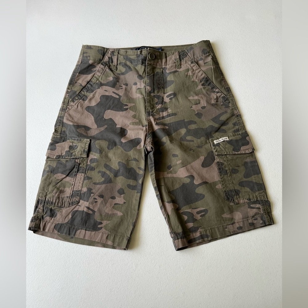 Lucky Brand cargo shorts camu kids 10-12